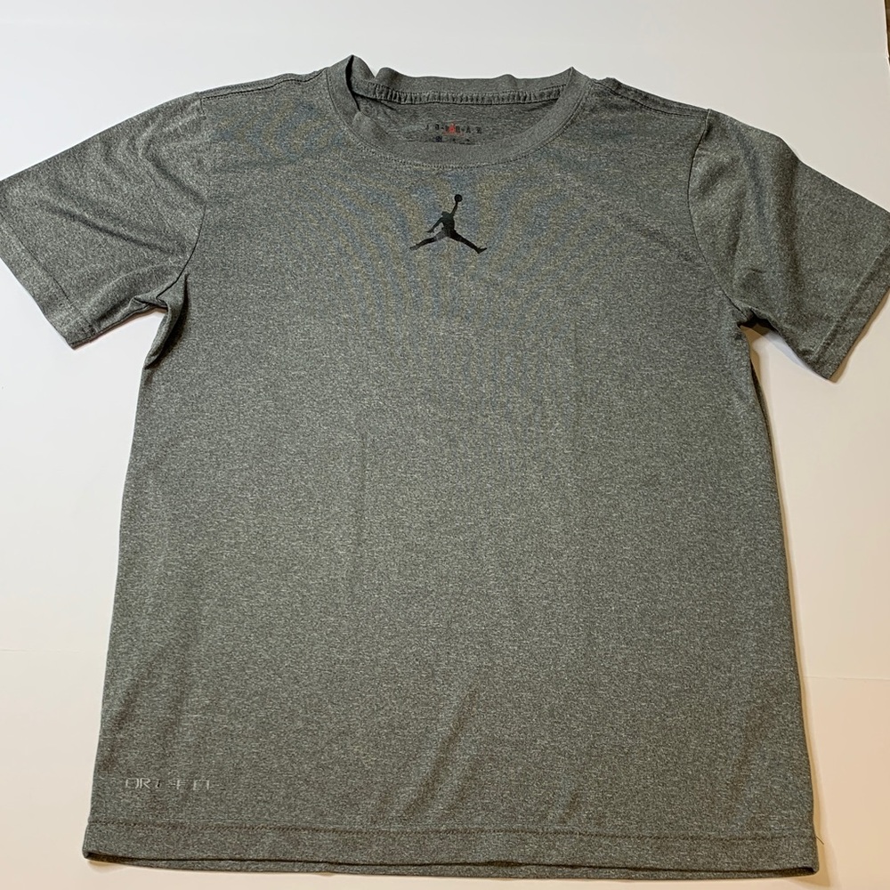 Nike Kid's Dri-Fit Heather Gray Jordan Short Sleeve Performance Tee